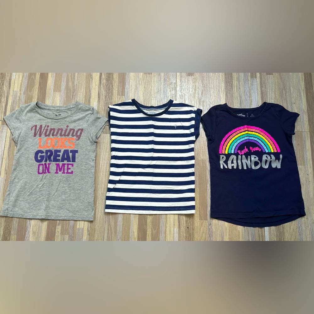 (3) Summer Shirts for a Little Girl, Size XS (4/5)